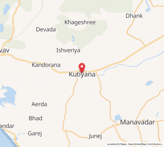 Map of Kutiyana, Gujarat