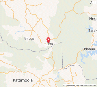 Map of Kutta, Karnataka