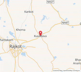 Map of Kuvadra, Gujarat