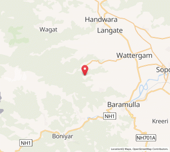 Map of Ladu Lodur, Kashmir