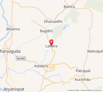 Map of Laikera, Odisha