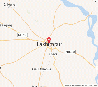Map of Lakhimpur, Uttar Pradesh