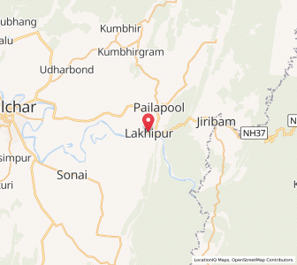 Map of Lakhipur, Assam