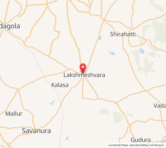 Map of Lakshmeshwar, Karnataka