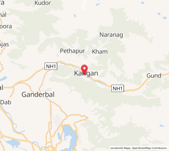 Map of Lal Waruk Chak, Kashmir