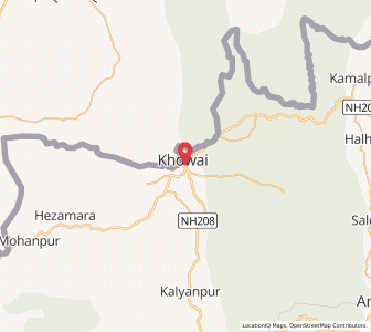 Map of Lalchara, Tripura