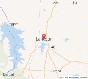 Map of Lalitpur, Uttar Pradesh