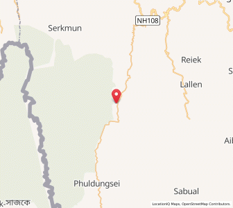 Map of Lallen, Mizoram