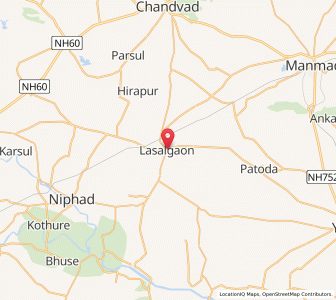 Map of Lasalgaon, Maharashtra