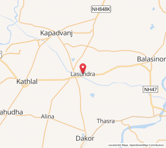 Map of Lasundra, Gujarat