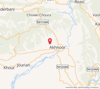 Map of Lehr, Kashmir