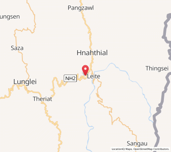 Map of Leite, Mizoram