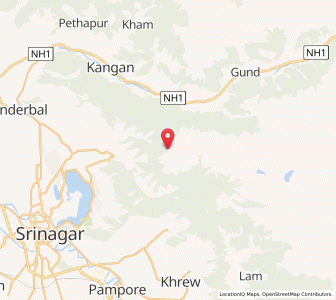 Map of Lidwas, Kashmir