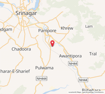 Map of Lilahar, Kashmir