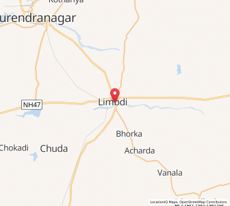 Map of Limbdi, Gujarat
