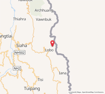 Map of Lobo, Mizoram