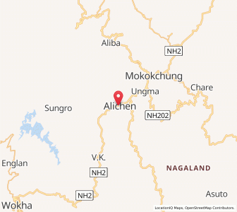 Map of Lungkam, Nagaland