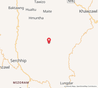 Map of Lungpho, Mizoram
