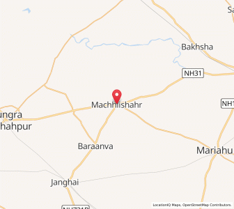 Map of Machhlishahr, Uttar Pradesh
