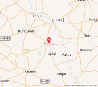 Map of Madha, Maharashtra