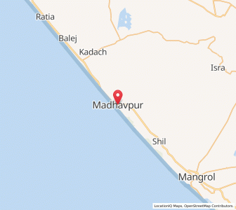 Map of Madhavpur, Gujarat