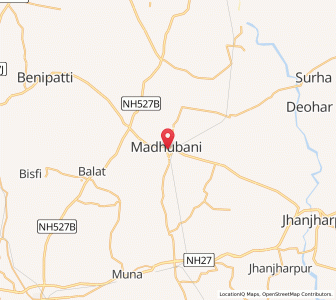 Map of Madhubani, Bihar