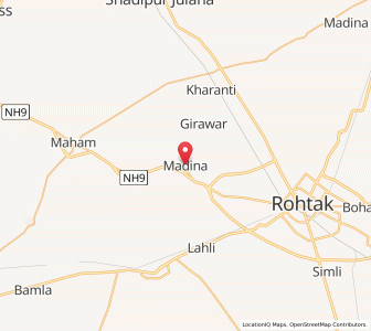Map of Madina, Haryana