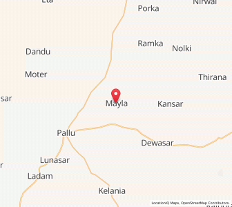 Map of Mahila, Rajasthan