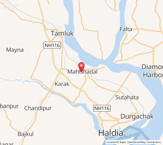 Map of Mahishadal, West Bengal