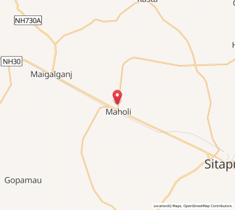 Map of Maholi, Uttar Pradesh