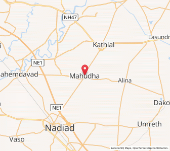 Map of Mahudha, Gujarat