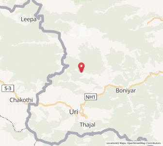 Map of Maiyan, Kashmir