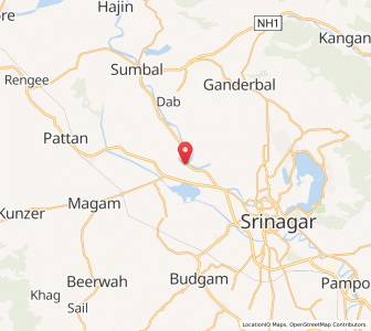 Map of Majagund, Kashmir