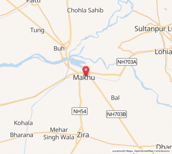 Map of Makhu, Punjab