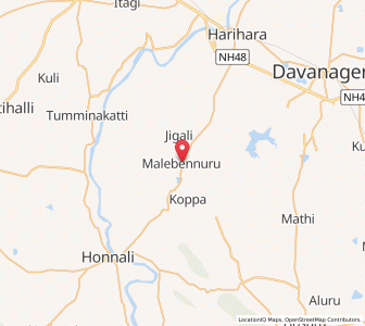 Map of Malebennur, Karnataka