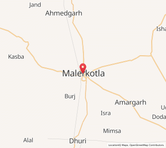 Map of Maler Kotla, Punjab