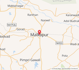 Map of Malkapur, Maharashtra