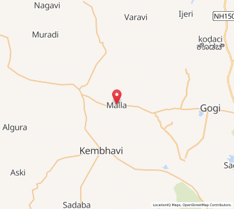 Map of Malla, Karnataka