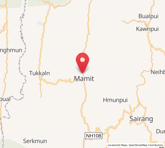 Map of Mamit, Mizoram