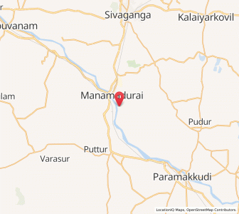 Map of Manamadurai, Tamil Nadu