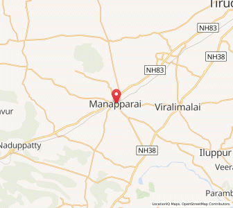 Map of Manapparai, Tamil Nadu