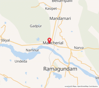 Map of Mancheral, Andhra Pradesh