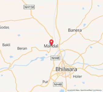 Map of Mandal, Rajasthan