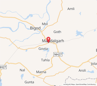 Map of Mandalgarh, Rajasthan