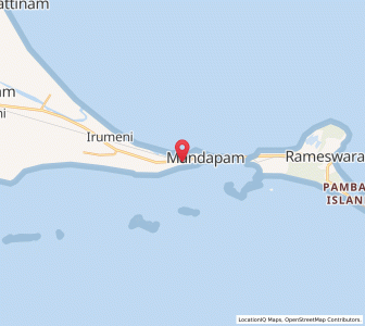 Map of Mandapam, Tamil Nadu