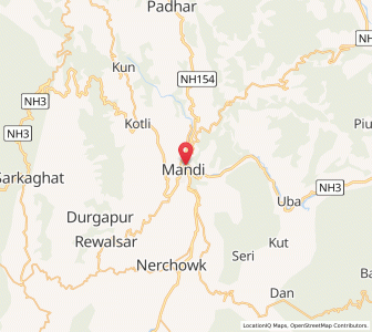 Map of Mandi, Jammu and Kashmir