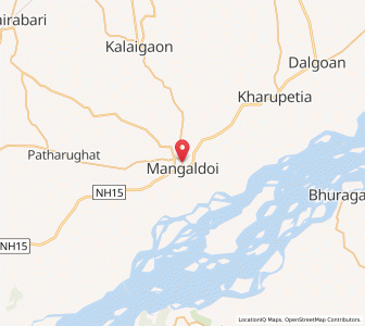 Map of Mangaldai, Assam
