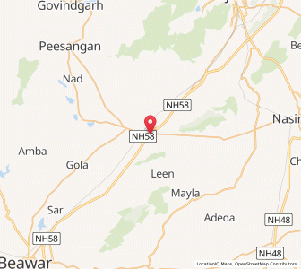 Map of Mangaliyawas, Rajasthan
