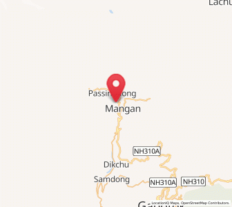 Map of Mangan, Sikkim