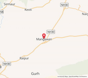 Map of Mangawan, Madhya Pradesh